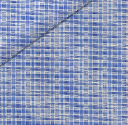 Blue self texture plaid