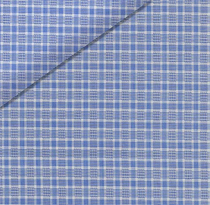 Blue self texture plaid