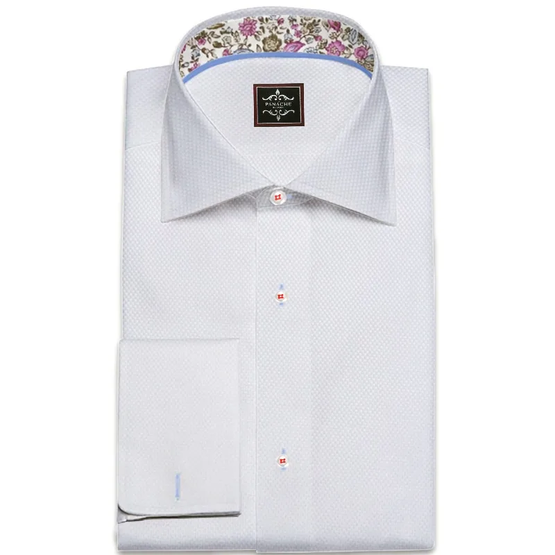 Mens Custom White Dress Shirt | Mens Dress shirts | French Collar Cuff Dress shirts