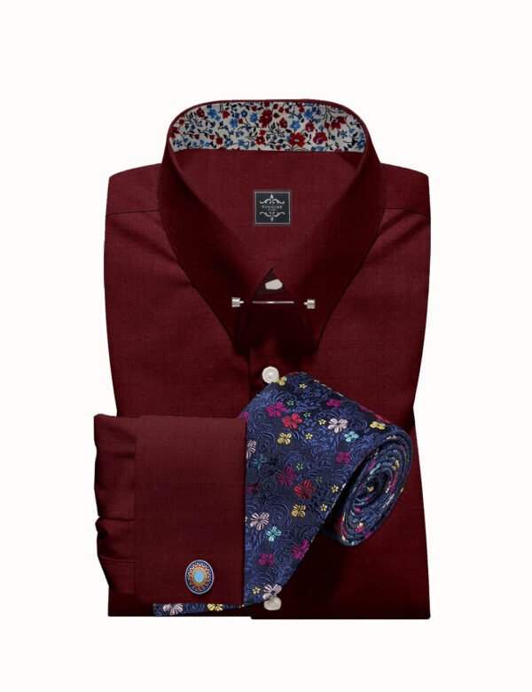 Maroon Wool Dress Shirt