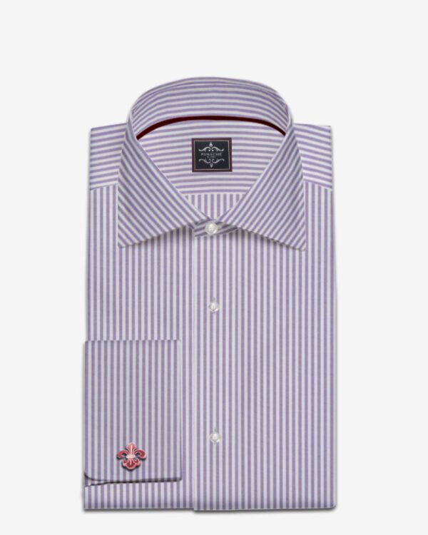 Mens Dress Shirt Light Purple Striped | Mens Stripes dress shirts - Image 3