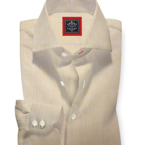 Men's Beige Linen Shirt