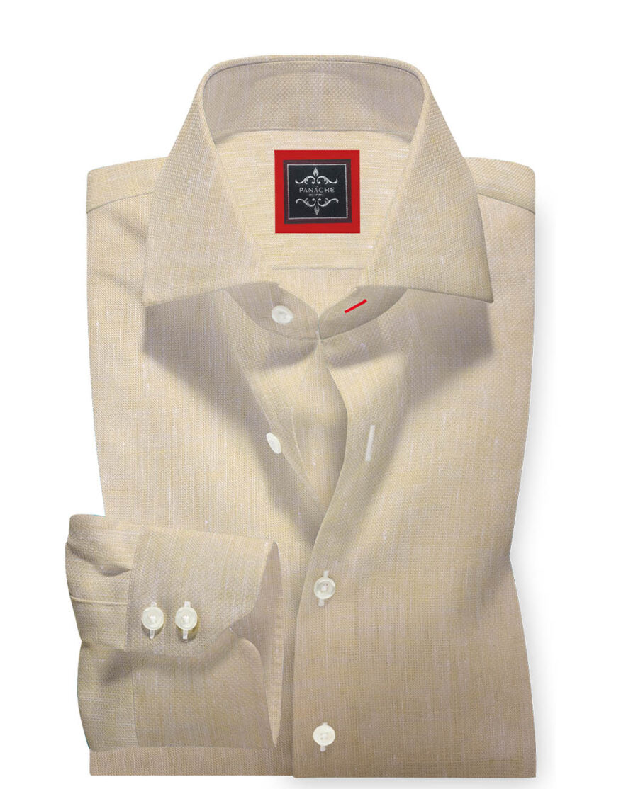 Men's Beige Linen Shirt