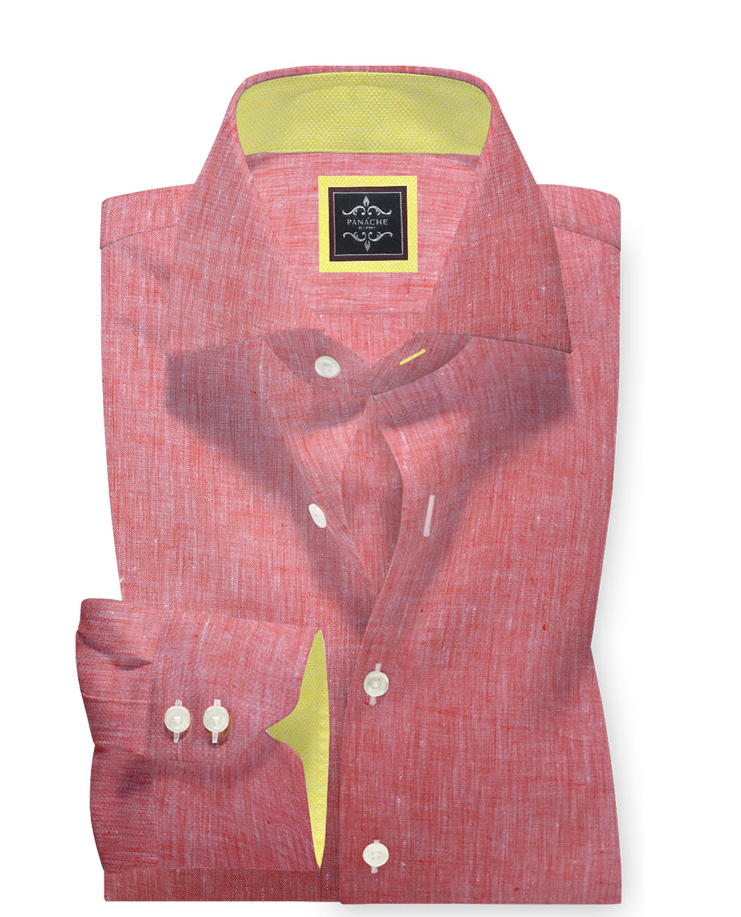 Europe Waste cliff Rose Pink Italian Linen | Men's Casual Dress Shirts