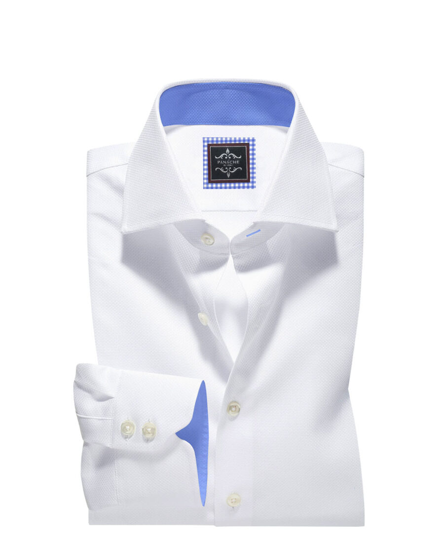 White Shirt Self Texture | Men's Dress Shirt