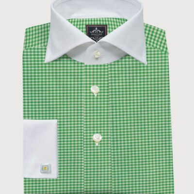green gingham dress shirt