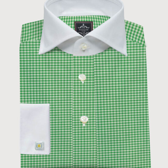 green gingham dress shirt