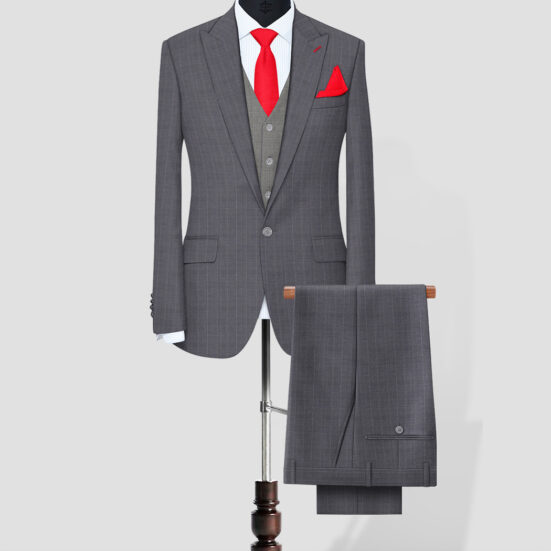 Men's Grey Striped Suit