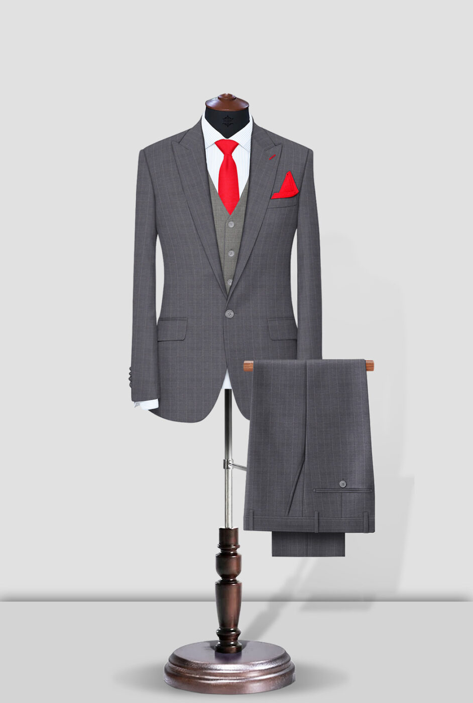 Men's Grey Striped Suit