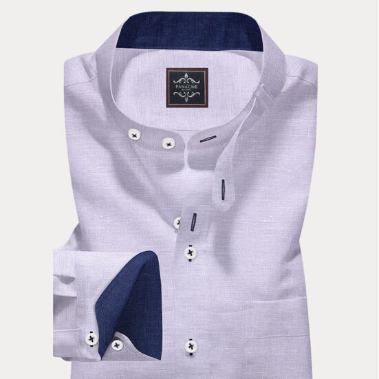 Lavender Band Collar shirt