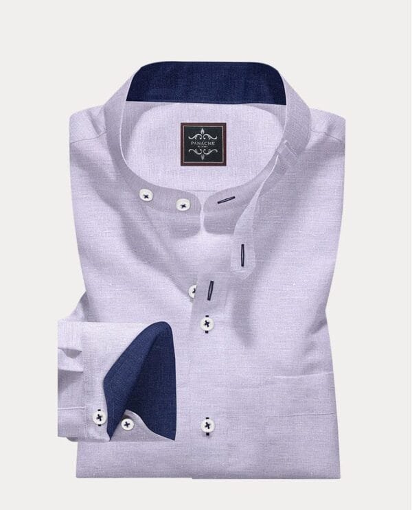 Lavender Band Collar shirt