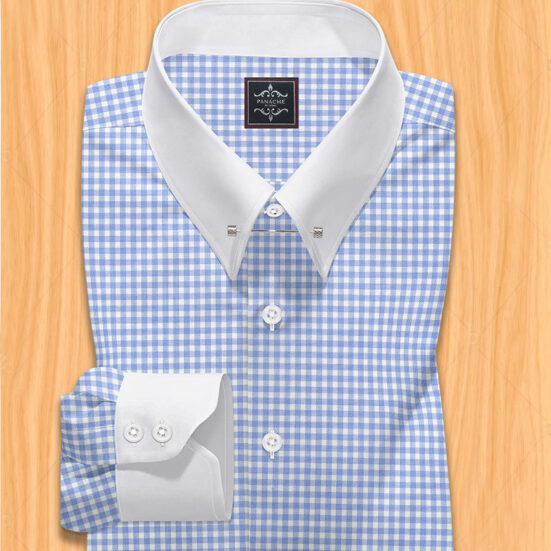 Blue Gingham Dress Shirt