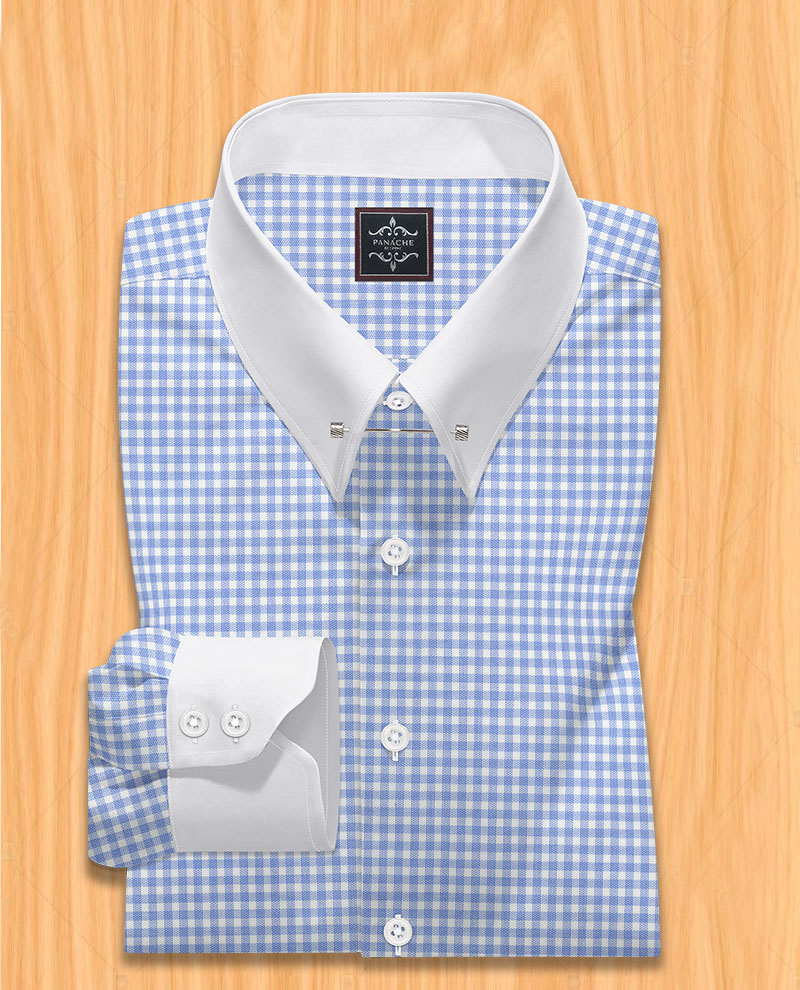 Self-Pen Stripe Men's Dress Shirt, Pin Collar Dress Shirt