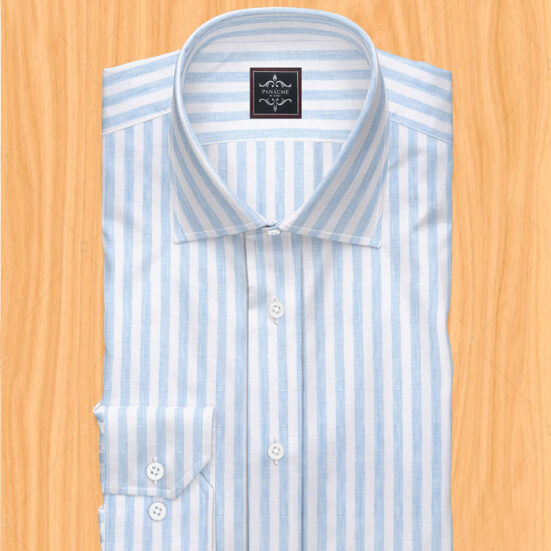 Linen mens striped dress shirt