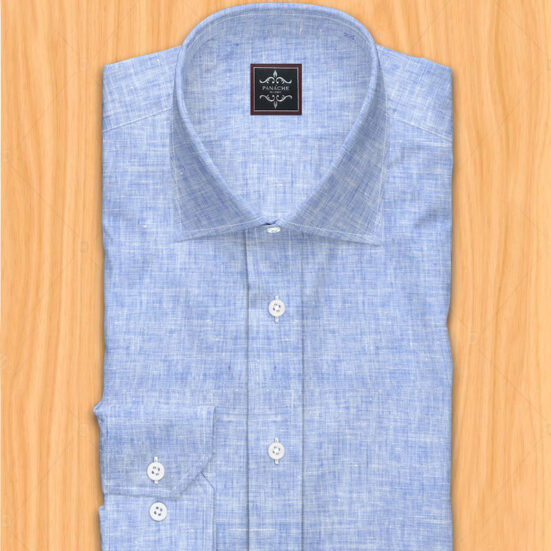 Mens linen shirt light blue