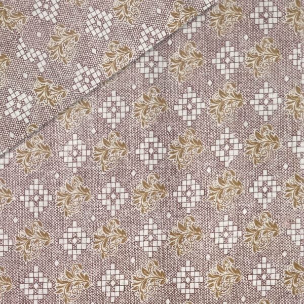 Mens Brown and White Print dress shirt