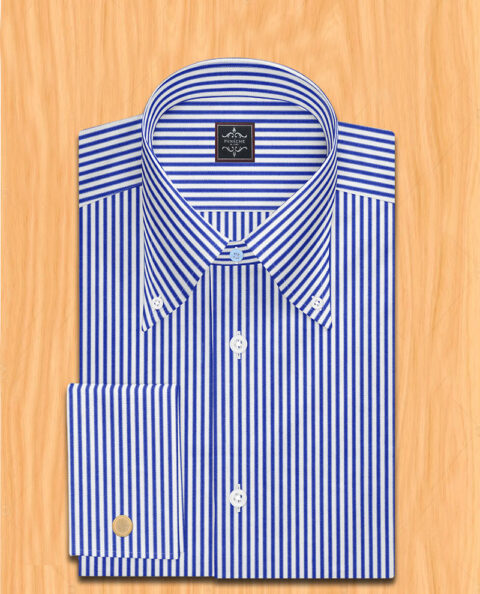 Blue-stripes Button Down Shirt | Button Down Men's Dress Shirts ...