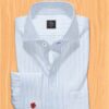 Light Blue Striped Dress Shirt Men