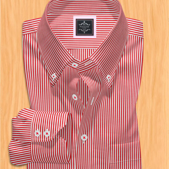 Red striped button down shirt