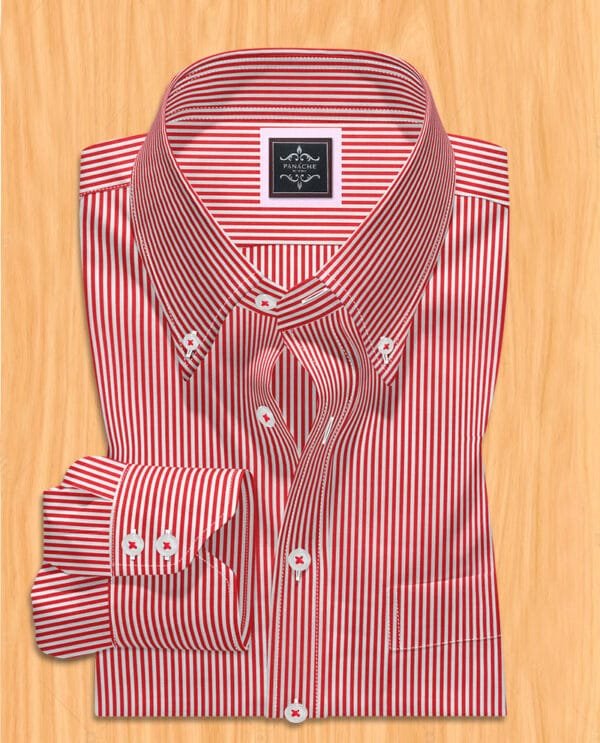 Red striped button down shirt