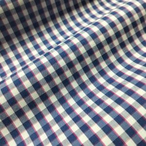 Blue and pink check shirt