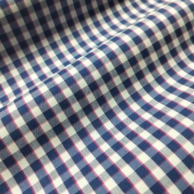 Blue and pink check shirt