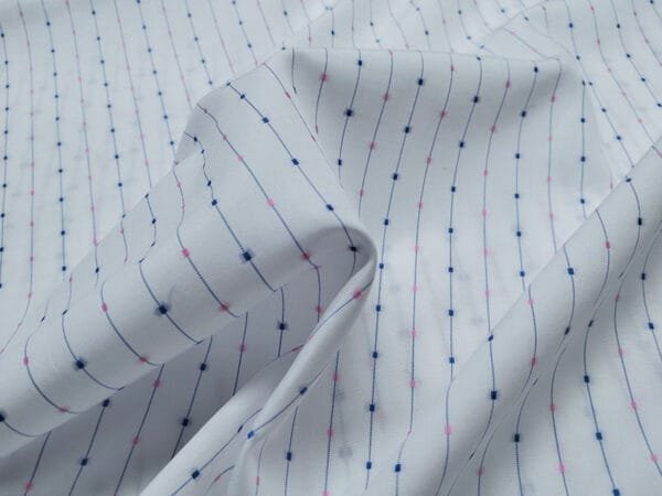 Pen Stripes with dot Fabric