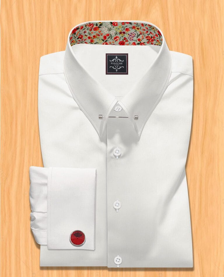White Colored Dress Shirt Shirts For Men Dress Pin Shirts Collar