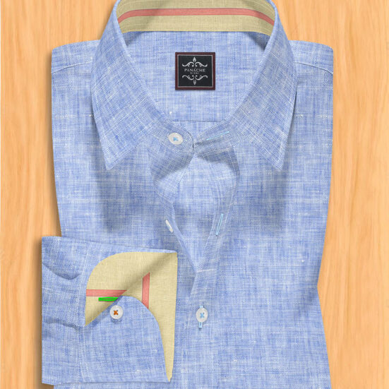 Light Blue Linen casual shirt