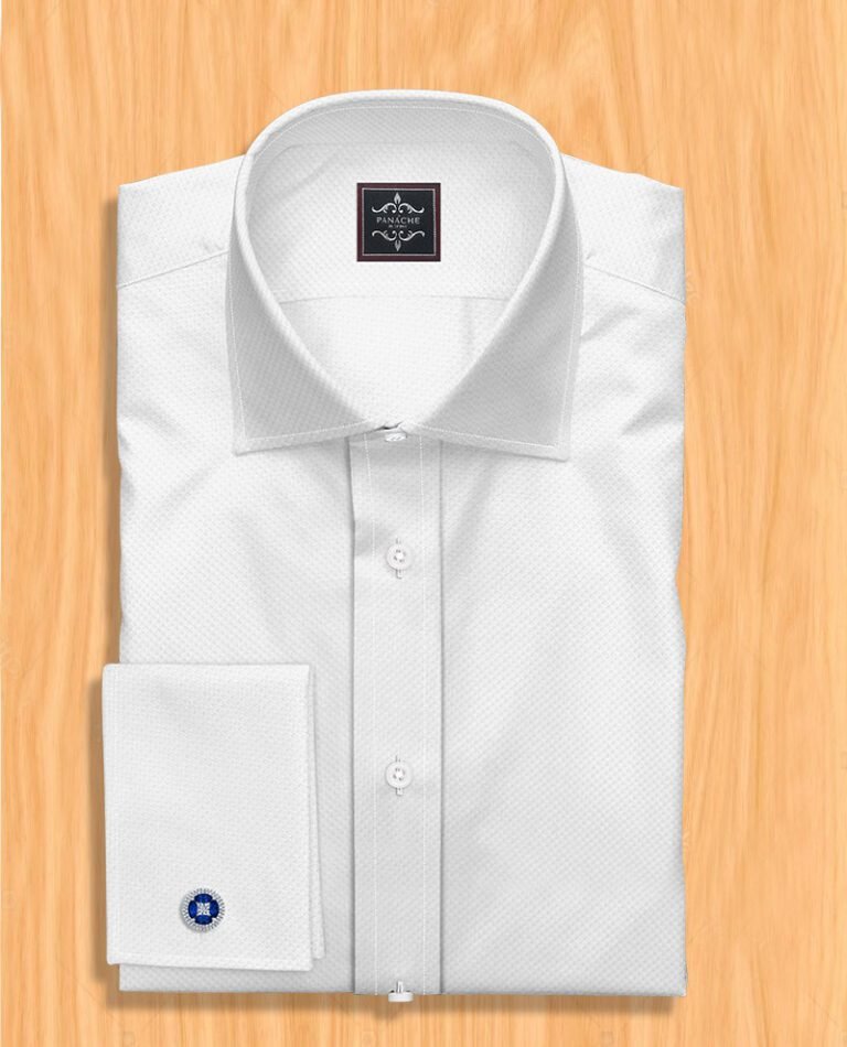 Spread Collar Dress Shirt: White Royal Oxford Men's Dress Shirt With ...
