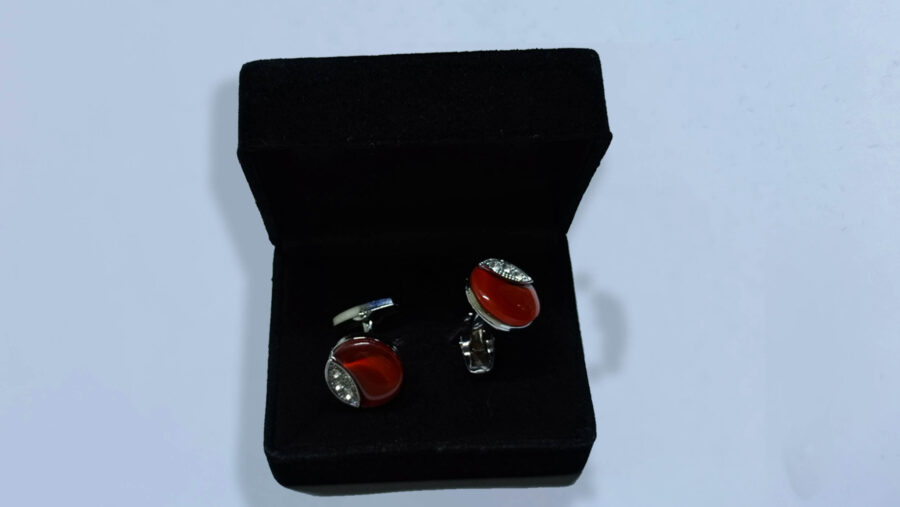 Luxury Dark Red Crystal Cufflinks