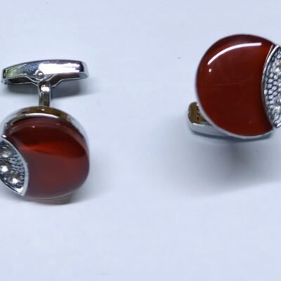 Luxury Dark Red Crystal Cufflinks