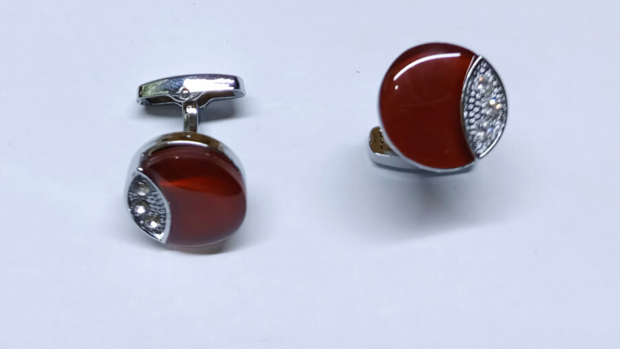 Luxury Dark Red Crystal Cufflinks