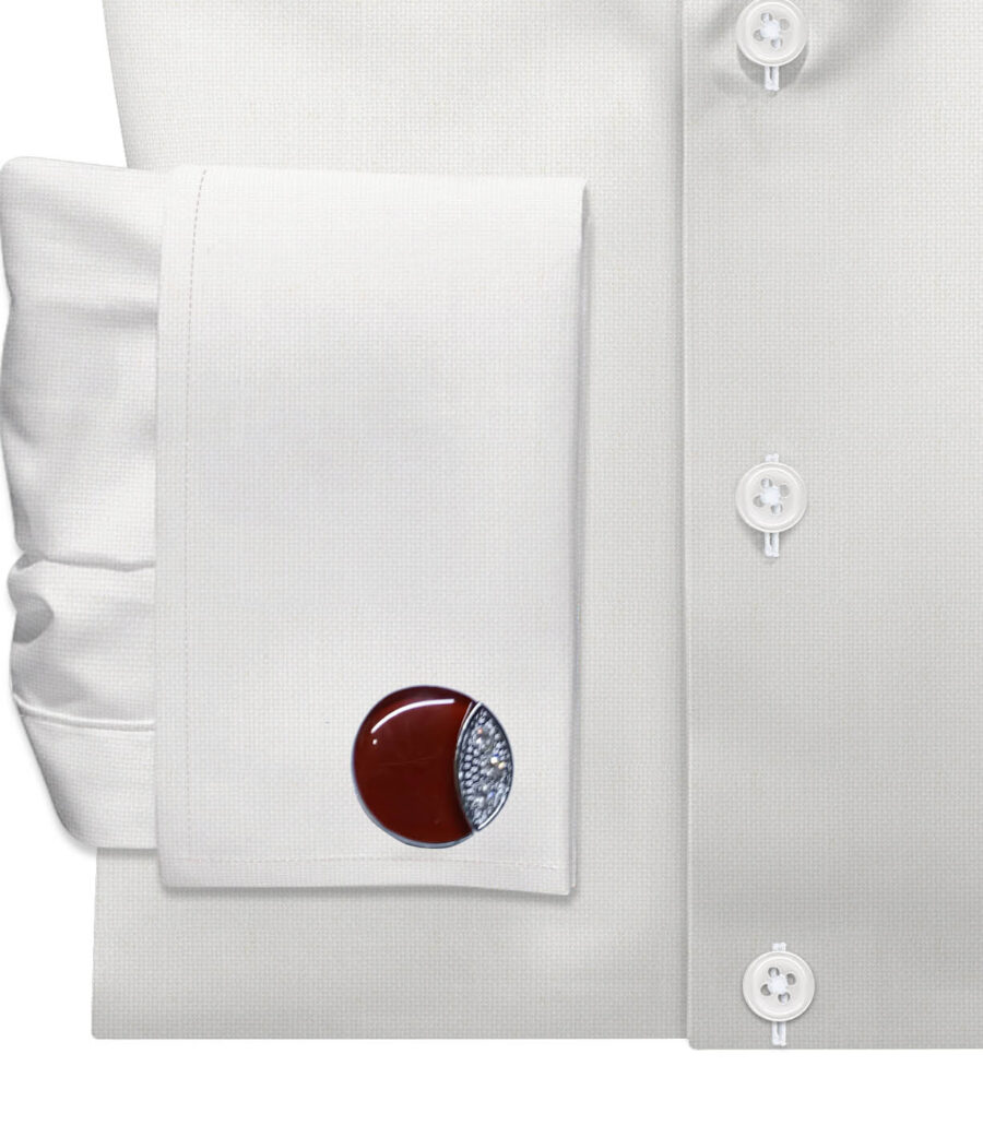 Luxury Dark Red Crystal Cufflinks