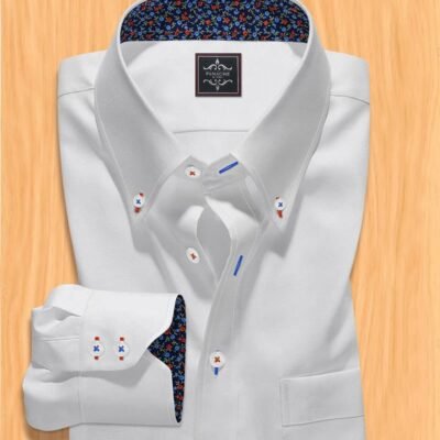 White button down collar