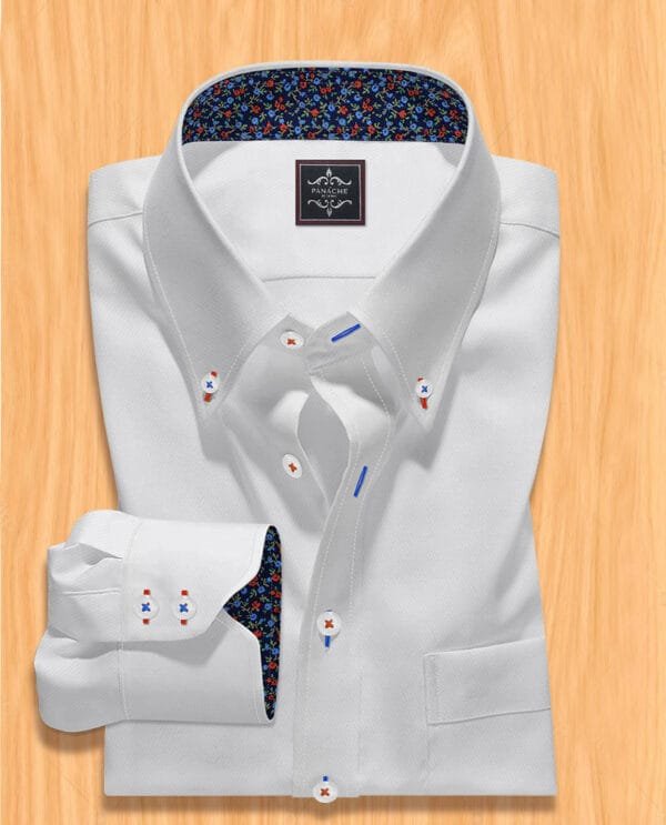 White button down collar