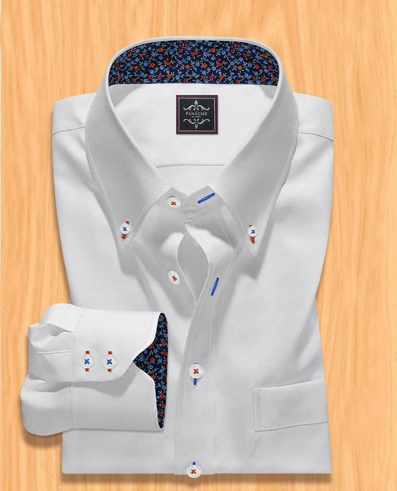 White button down collar