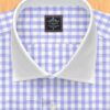 Blue and White Checkered Dress Shirt