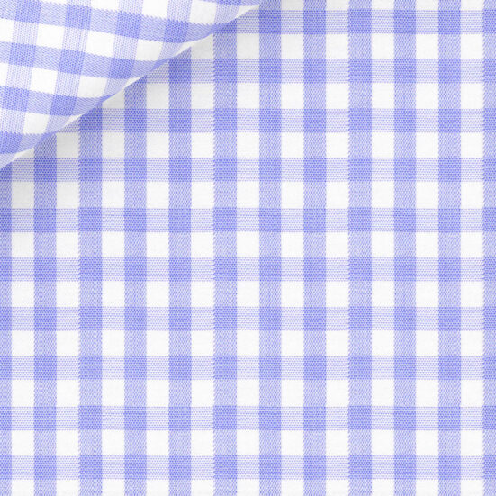 Blue and White Checkered Dress Shirt