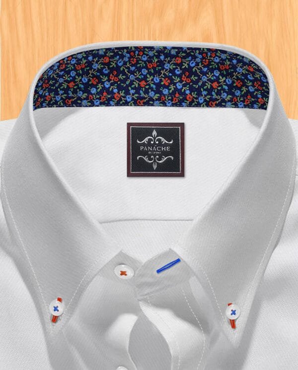 White button down collar