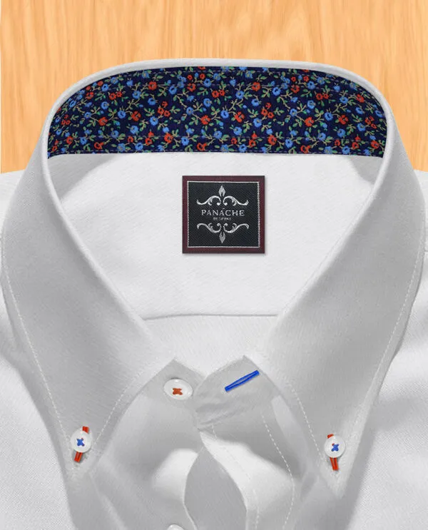 White button down collar