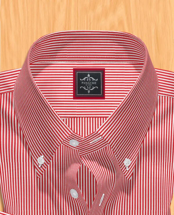 Red Striped Button Down Shirt