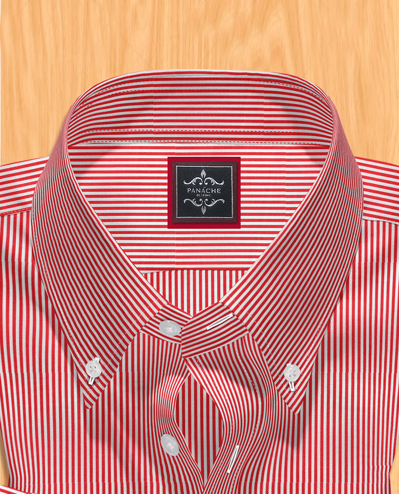 Red Striped Button Down Shirt