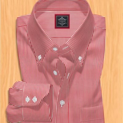 Red Striped Button Down Shirt