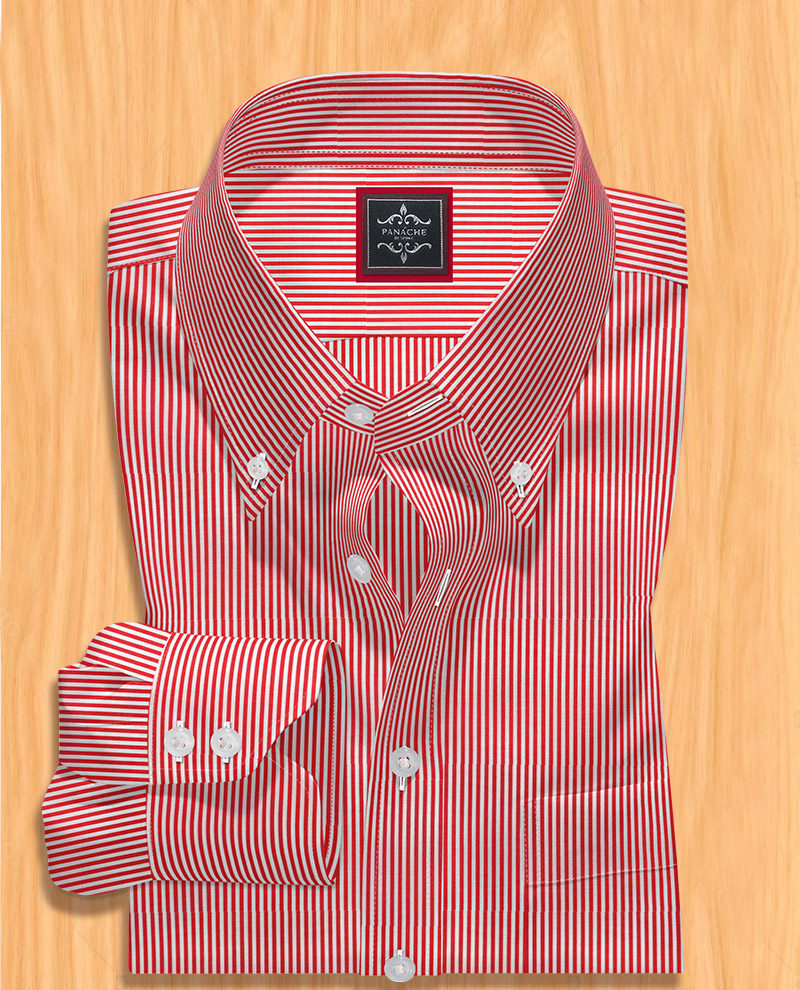 Red Striped Button Down Shirt