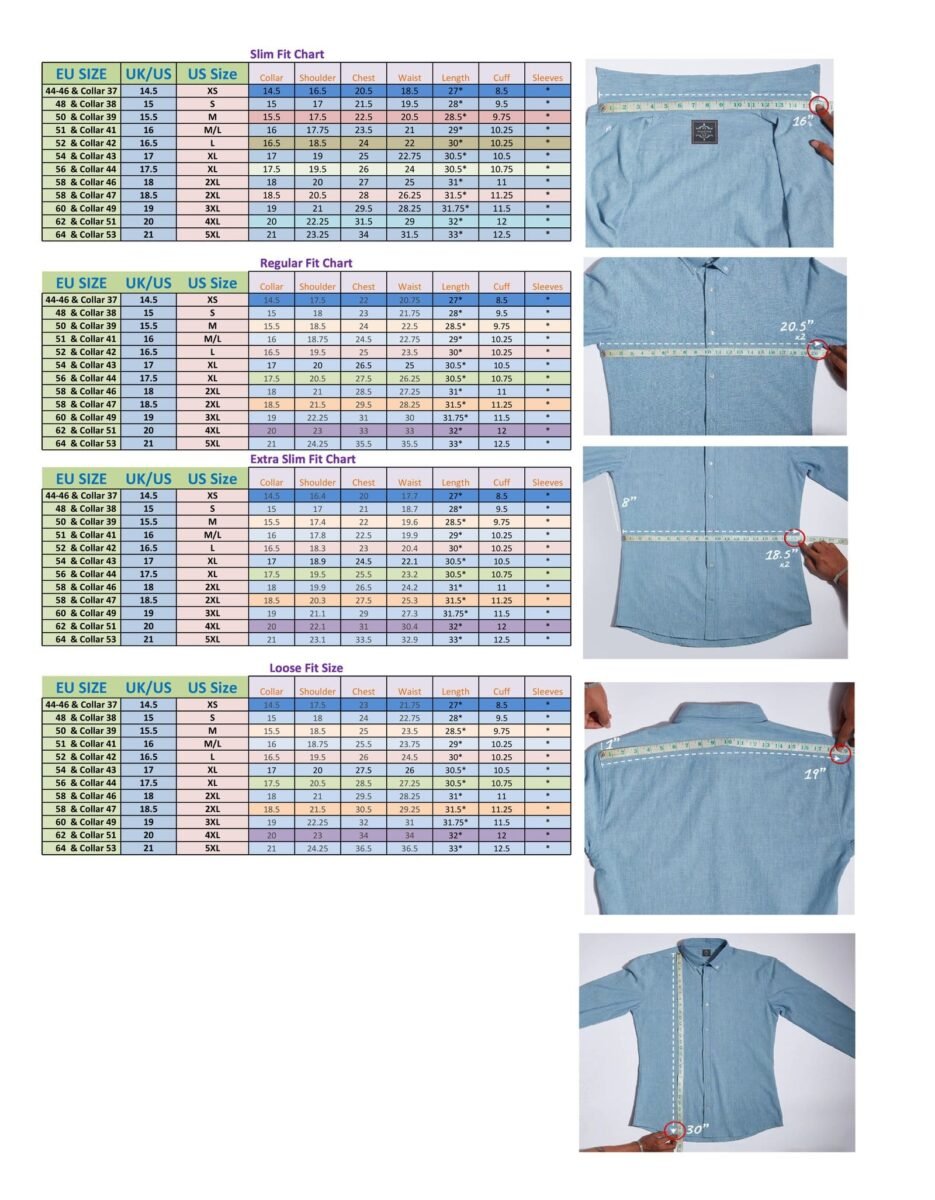 latest size chart