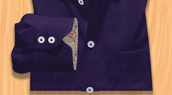 Navy Dress Shirt inner cuff contrast