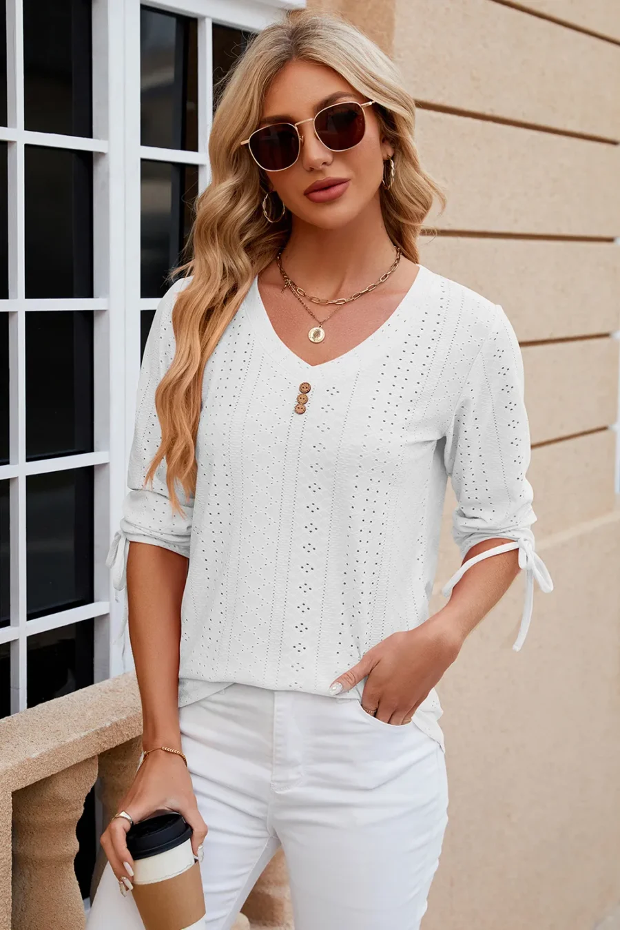 mid sleeve loose T-shirt - Image 13