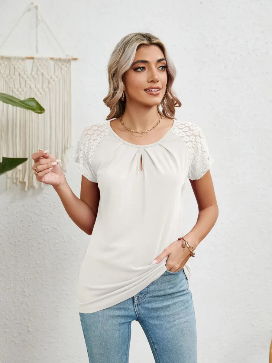 Round Neck Short Sleeve T-Shirt - Image 11