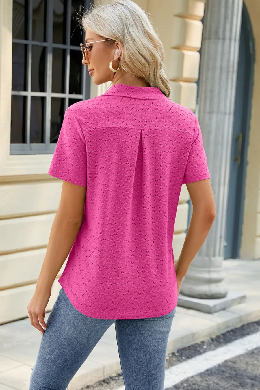 color lapel pocket T-shirt loose - Image 8